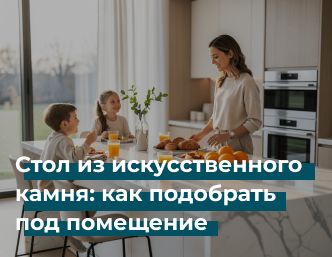 Стол из искусственного камня: как подобрать под помещение